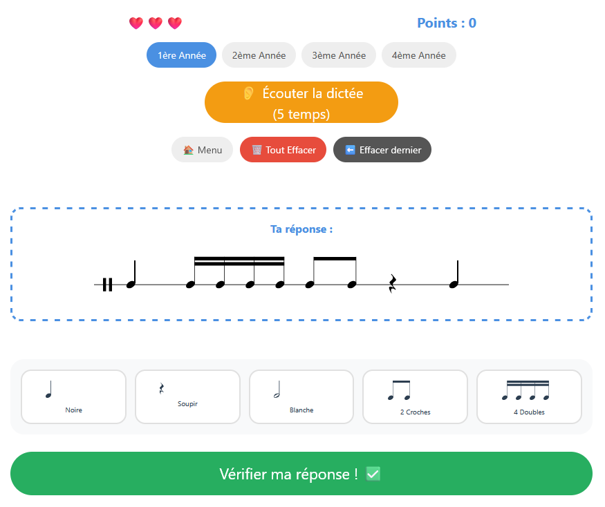 Dictée rythmique – jeu d’identification de cellules rythmiques