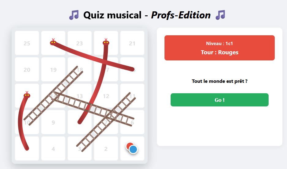 Quiz musical – jeu de plateau en équipes (2 à 4)