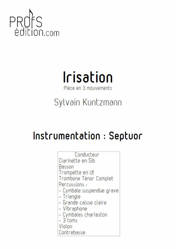 Irisation (3 Mvt) - Septuor - KUNTZMANN S. - page de garde