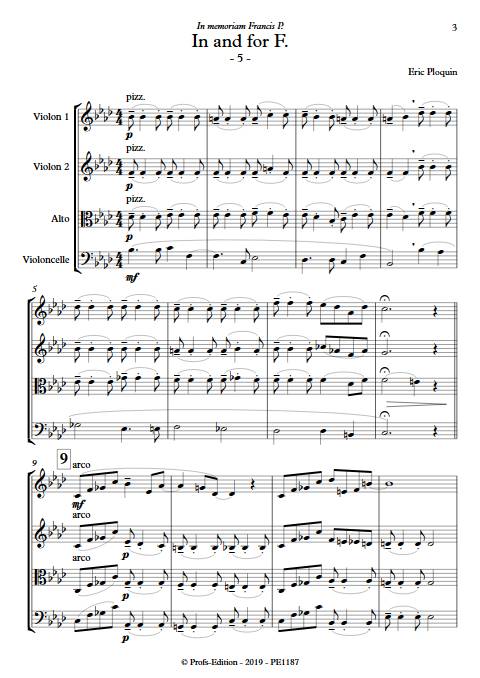 In and for F - Quatuor à Cordes - PLOQUIN E. - Partition