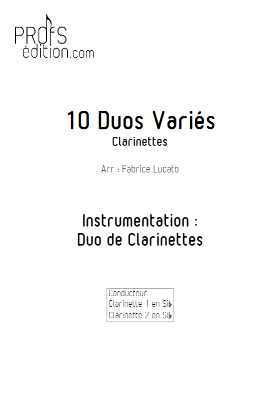 10 Duos Variés - Duo de Clarinettes - DIVERS - page de garde