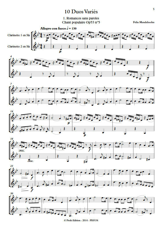 10 Duos Variés - Duo de Clarinettes - DIVERS - Partition