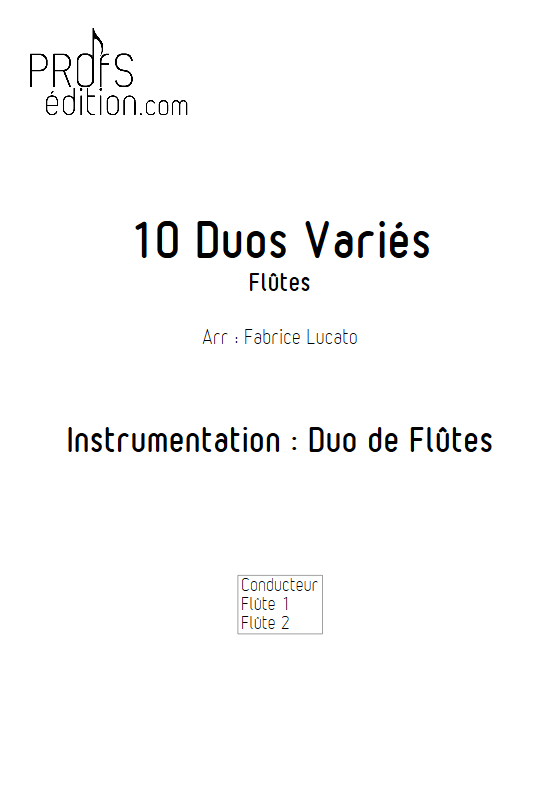 10 Duos Variés - Duo de Flûtes - DIVERS - page de garde