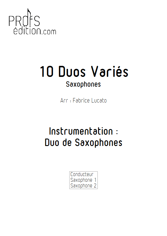 10 Duos Variés - Duo de Saxophones - DIVERS - page de garde