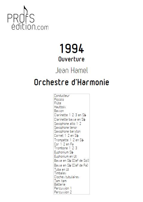 1994 - Orchestre d'Harmonie - HAMEL J. - page de garde