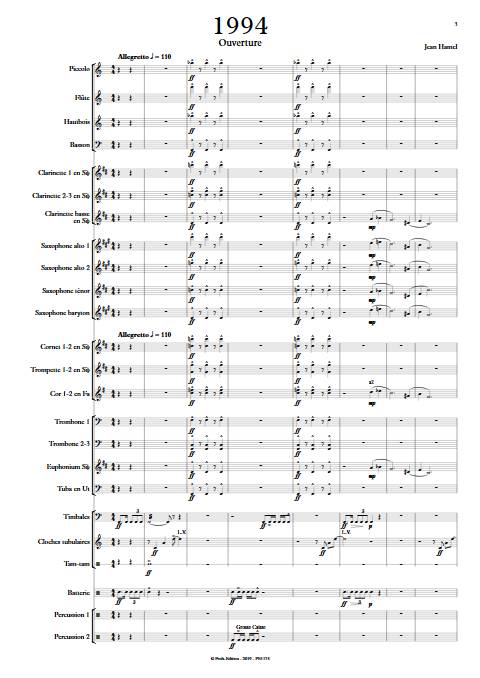 1994 - Orchestre d'Harmonie - HAMEL J. - Partition