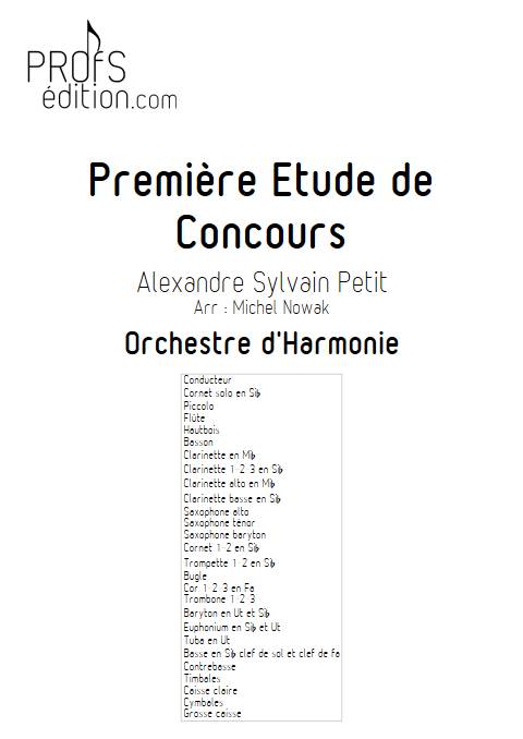 1ere étude de concours - Cornet et Orchestre d'Harmonie - PETIT A. S. - page de garde