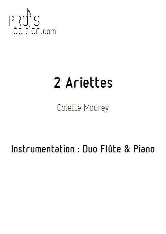 2 Ariettes - Duo Flûte & Piano - MOUREY C. - page de garde