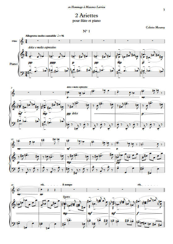 2 Ariettes - Duo Flûte & Piano - MOUREY C. - app.scorescoreTitle