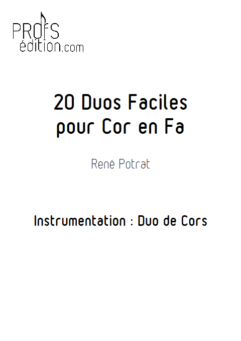 20 duos pour cors - POTRAT R. - page de garde