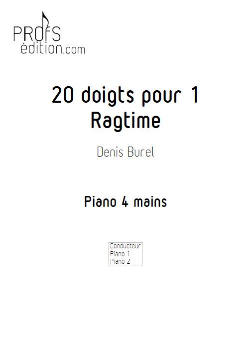 20 doigts pour 1 ragtime - Piano 4 mains - BUREL D. - page de garde