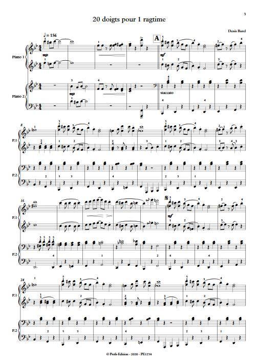 20 doigts pour 1 ragtime - Piano 4 mains - BUREL D. - app.scorescoreTitle