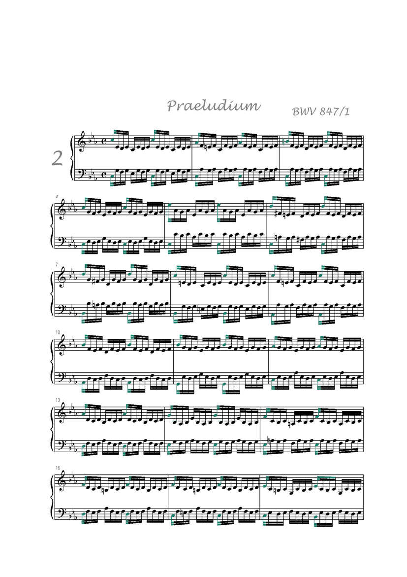 Clavier Bien Tempéré 1 BWV 847 - Analyse - CHARLIER C. - Partition