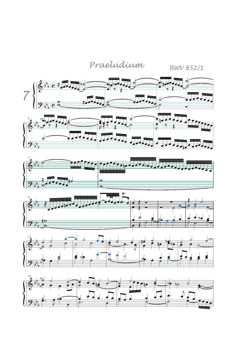 Clavier Bien Tempéré 1 BWV 852 - Analyse - CHARLIER C. - Partition