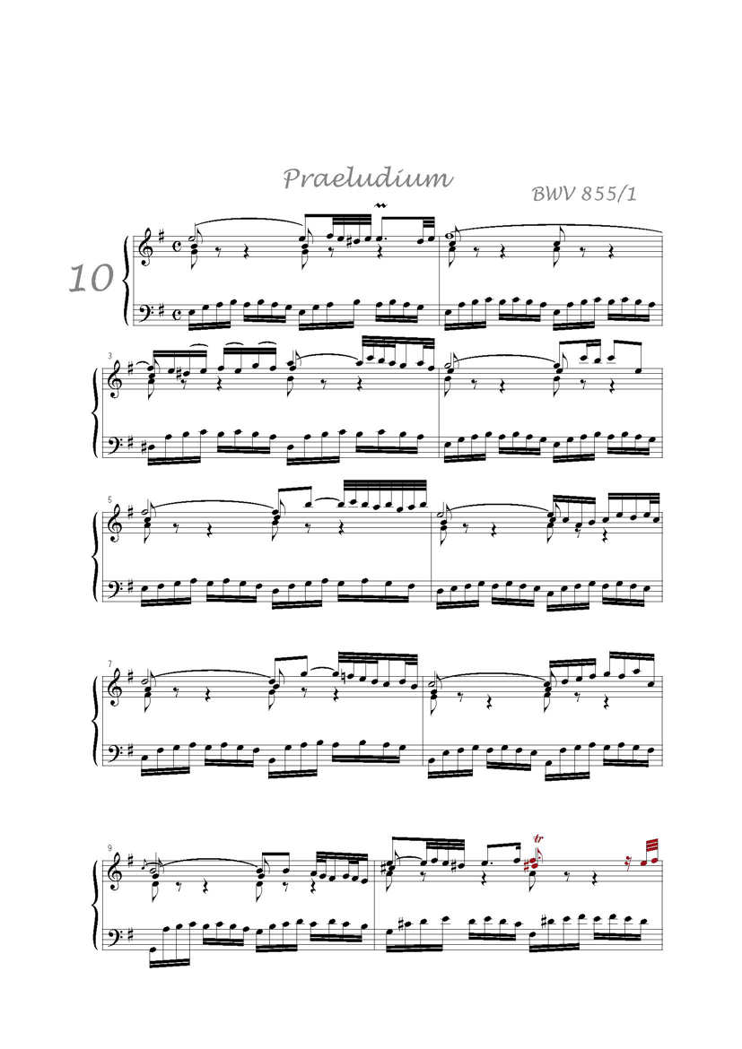 Clavier Bien Tempéré 1 BWV 855 - Analyse - CHARLIER C. - Partition