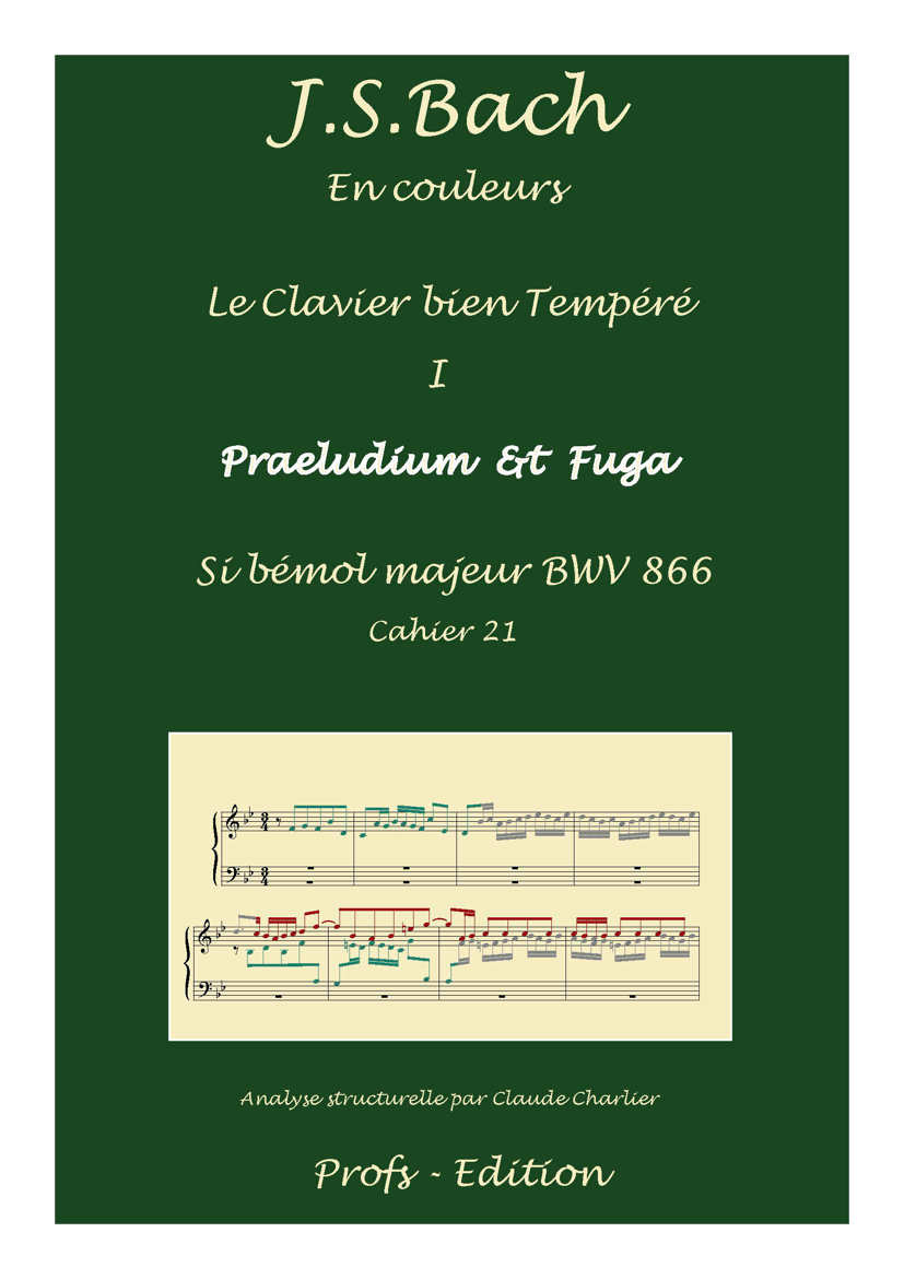 Clavier Bien Tempéré 1 BWV 866 - Analyse - CHARLIER C. - page de garde