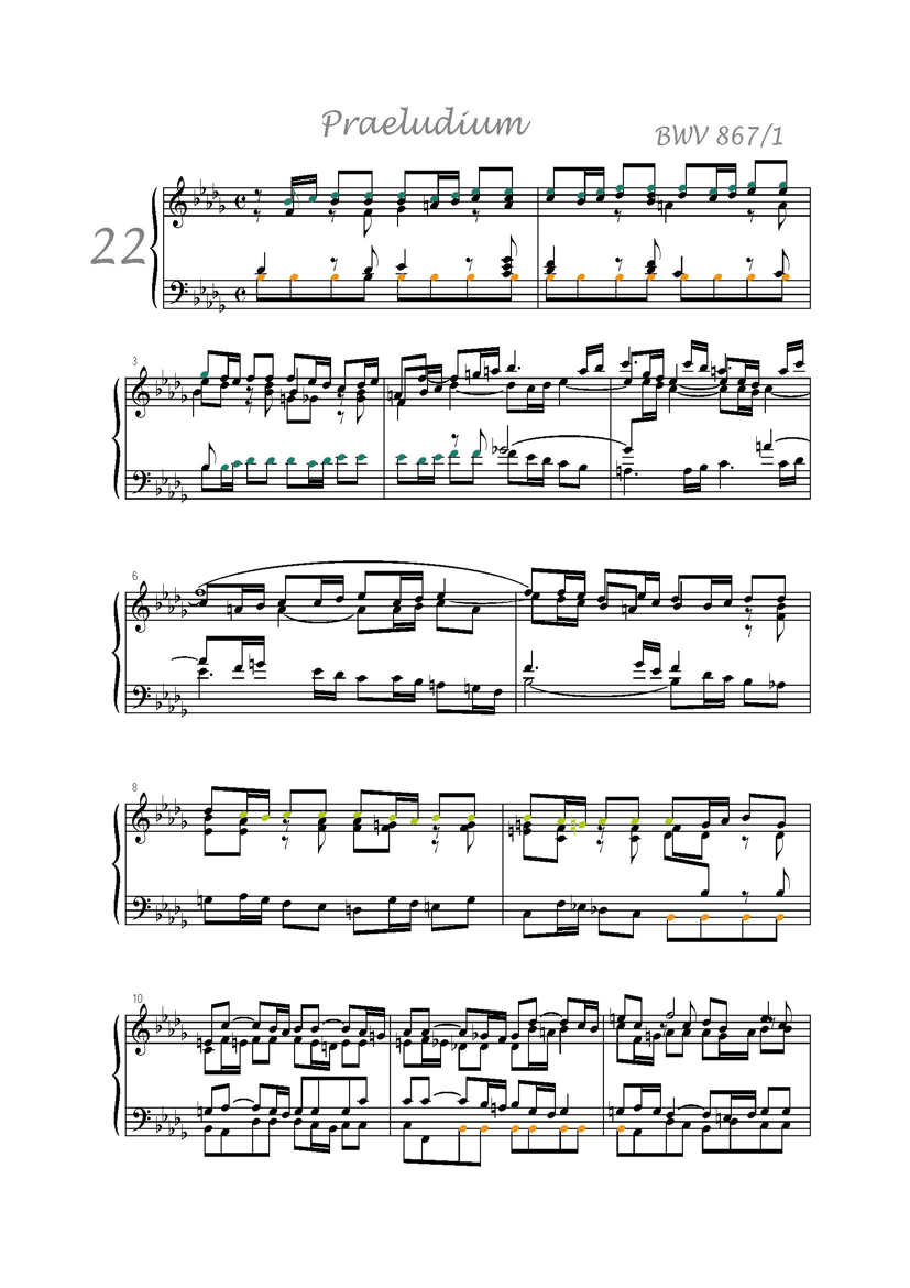 Clavier Bien Tempéré 1 BWV 867 - Analyse - CHARLIER C. - app.scorescoreTitle