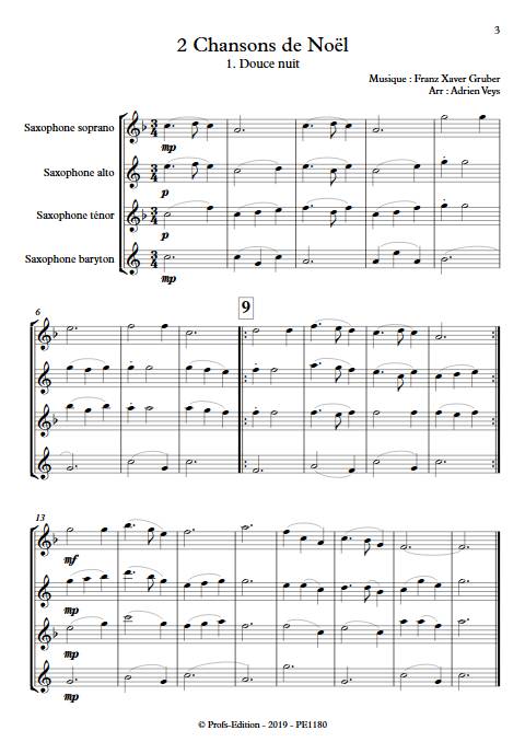 2 Chansons de Noël - Quatuor de Saxophones - TRADITIONNEL - Partition