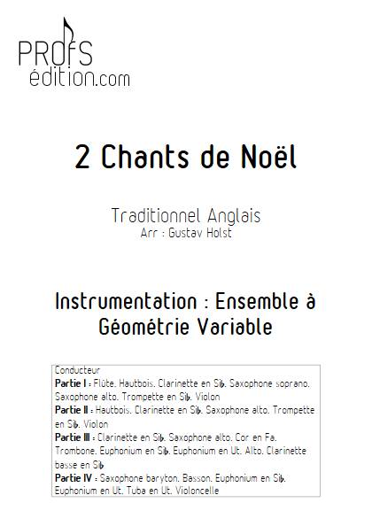 2 Chants de Noël - Ensemble Variable - TRADITIONNEL ANGLAIS - page de garde