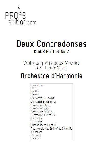 2 Contredanses - Orchestre d'Harmonie - MOZART W. A. - page de garde