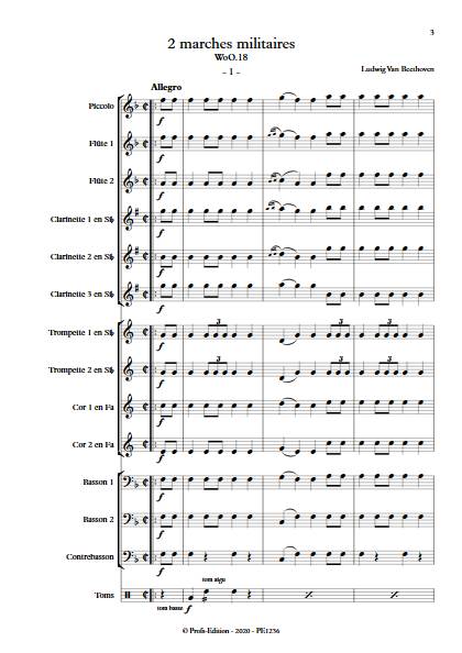 2 marches militaires - Ensemble à Vents - BEETHOVEN L. V. - Partition