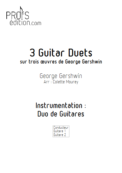 3 Guitar Duets - Duos de Guitares - GERSHWIN G. - page de garde