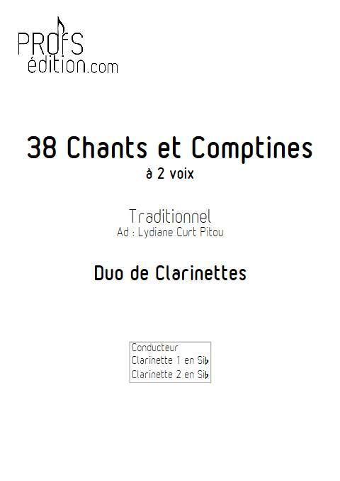 38 Chants et Comptines - Duos de Clarinettes - TRADITIONNEL - page de garde