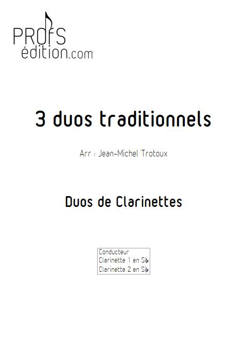 3 Duos - Duos de Clarinettes - TRADITIONNEL - page de garde