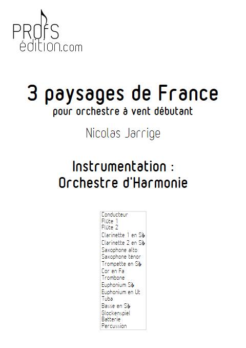 3 Paysages de France - Orchestre d'Harmonie - JARRIGE N. - page de garde