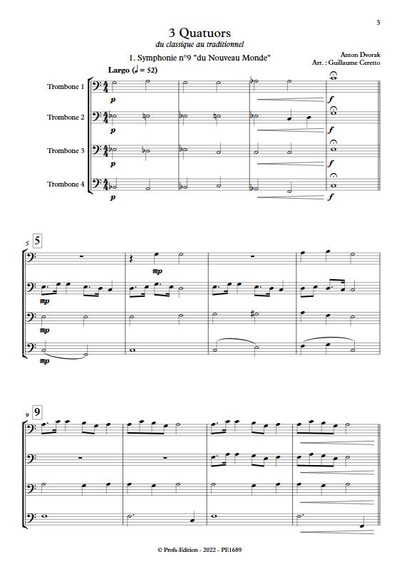 3 Quatuors - Quatuor de trombones - DIVERS - Partition