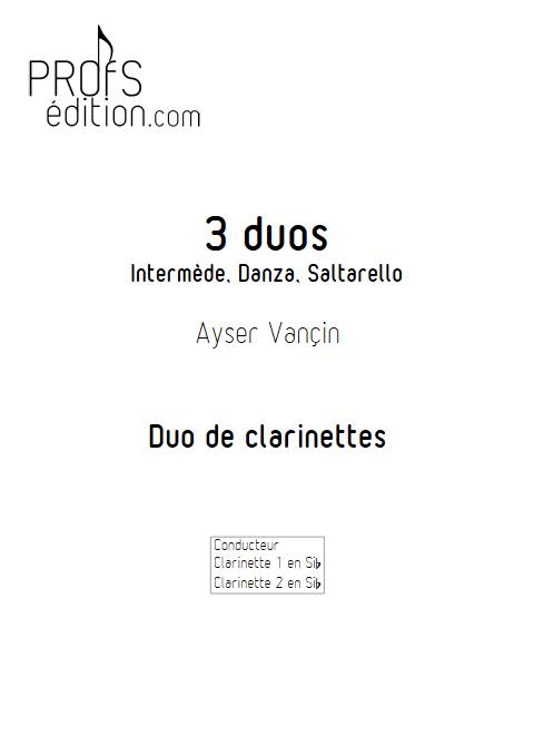 3 duos - Duo de Clarinettes - VANCIN A. - page de garde
