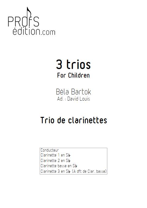 3 Trios (Children's song) - Trio de clarinettes - BARTOK B. - page de garde