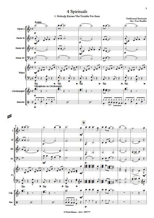 4 Spirituals - Ensemble Variable - TRADITIONNEL AMERICAIN - Partition