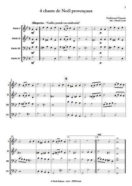 4 chants de Noël provençaux - Partition