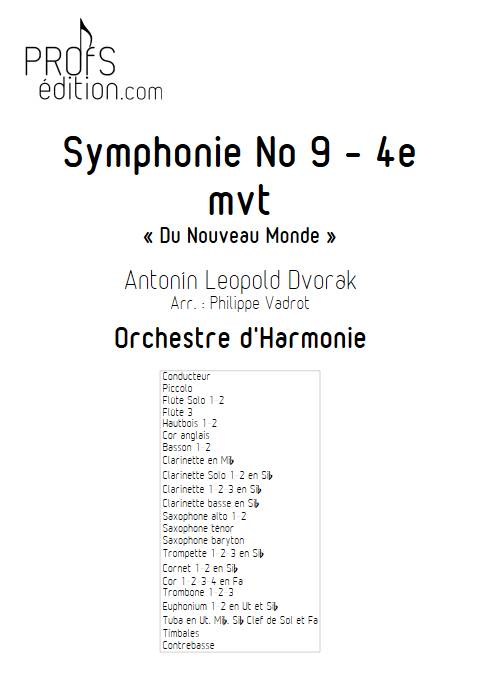 Symphonie du nouveau monde 4e mvt - Orchestre d'harmonie - DVORAK A. - page de garde