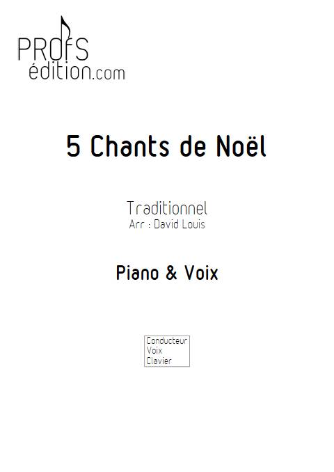 5 Chants de Noël - Piano Voix - TRADITIONNEL - page de garde