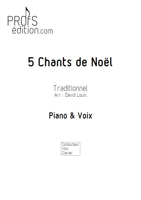 5 Chants de Noël - Piano Voix - TRADITIONNEL - page de garde