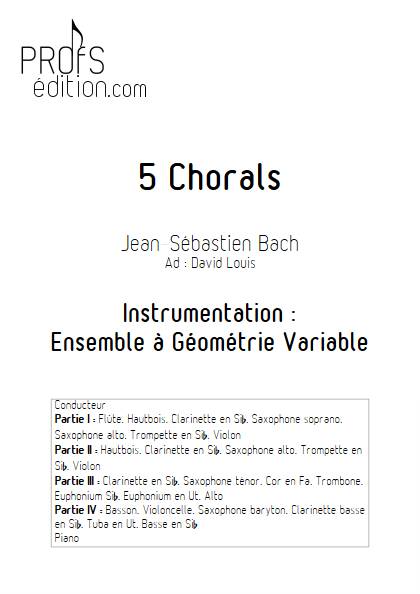 5 Chorals - Ensemble Variable - BACH J.S. - page de garde