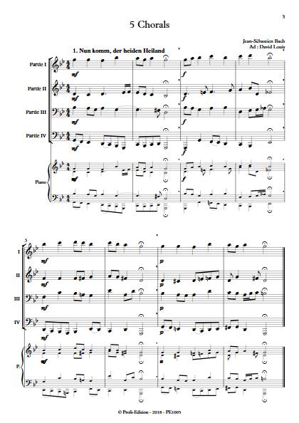 5 Chorals - Ensemble Variable - BACH J.S. - Partition