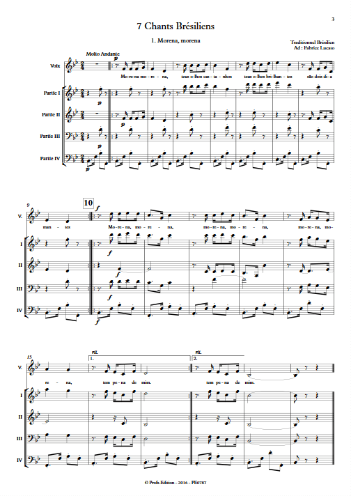 7 chants brésiliens - Ensemble Variable - TRADITIONNEL - app.scorescoreTitle