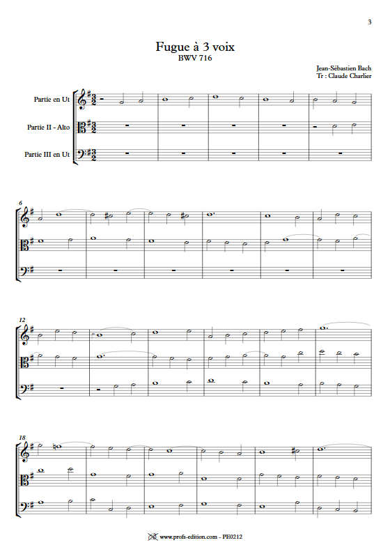 Choral BWV 716 - Trio - BACH J. S. - app.scorescoreTitle