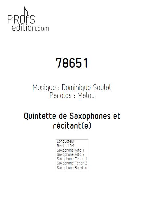 78651 - Quintette de Saxophones - SOULAT D. - page de garde