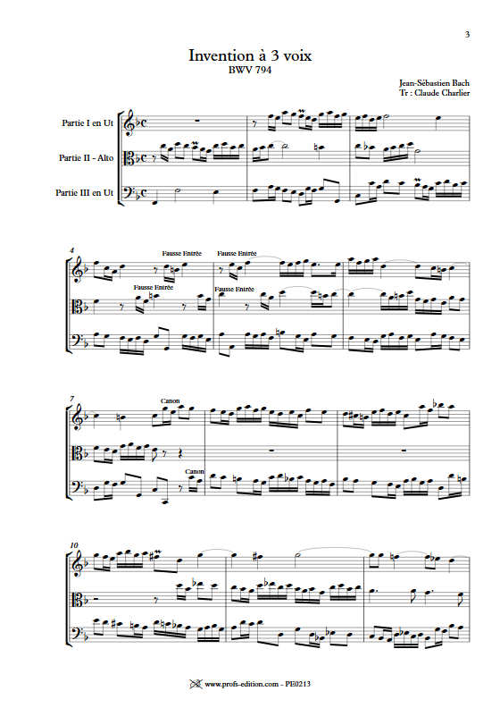 Invention BWV 794 - Trio - BACH J. S. - app.scorescoreTitle