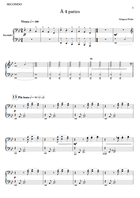 A 4 pattes - Piano 4 Mains - FRELAT G. - app.scorescoreTitle