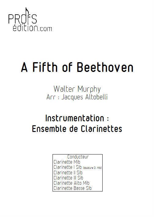 A Fifth of Beethoven (Saturday Night Fever) - Quintette Clarinettes - MURPHY W. - page de garde