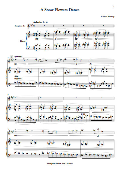 A Snow Flowers Dance - Duo Saxophone & Piano - MOUREY C. - app.scorescoreTitle