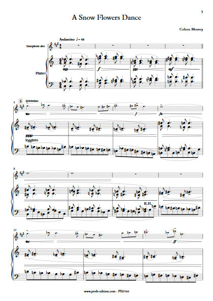 A Snow Flowers Dance - Duo Saxophone & Piano - MOUREY C. - Partition