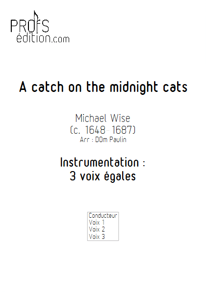 A catch on the midnight cats - Chœur 3 voix égales - WISE M. - page de garde