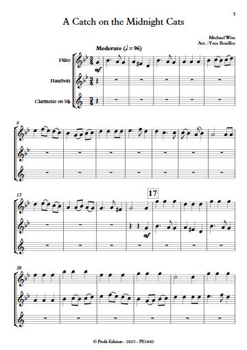 A Catch on the Midnight Cats - Trio Bois - WISE M. - Partition