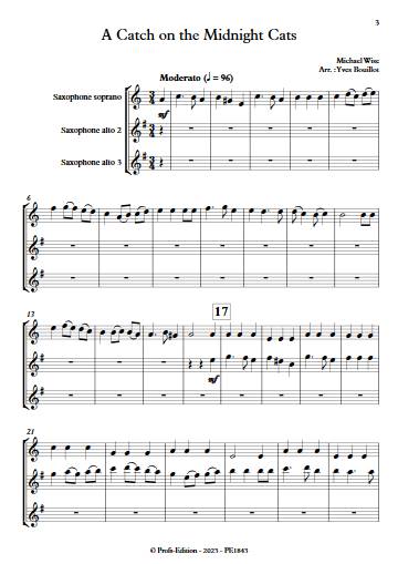 A Catch on the Midnight Cats - Trio Saxophones - WISE M. - app.scorescoreTitle